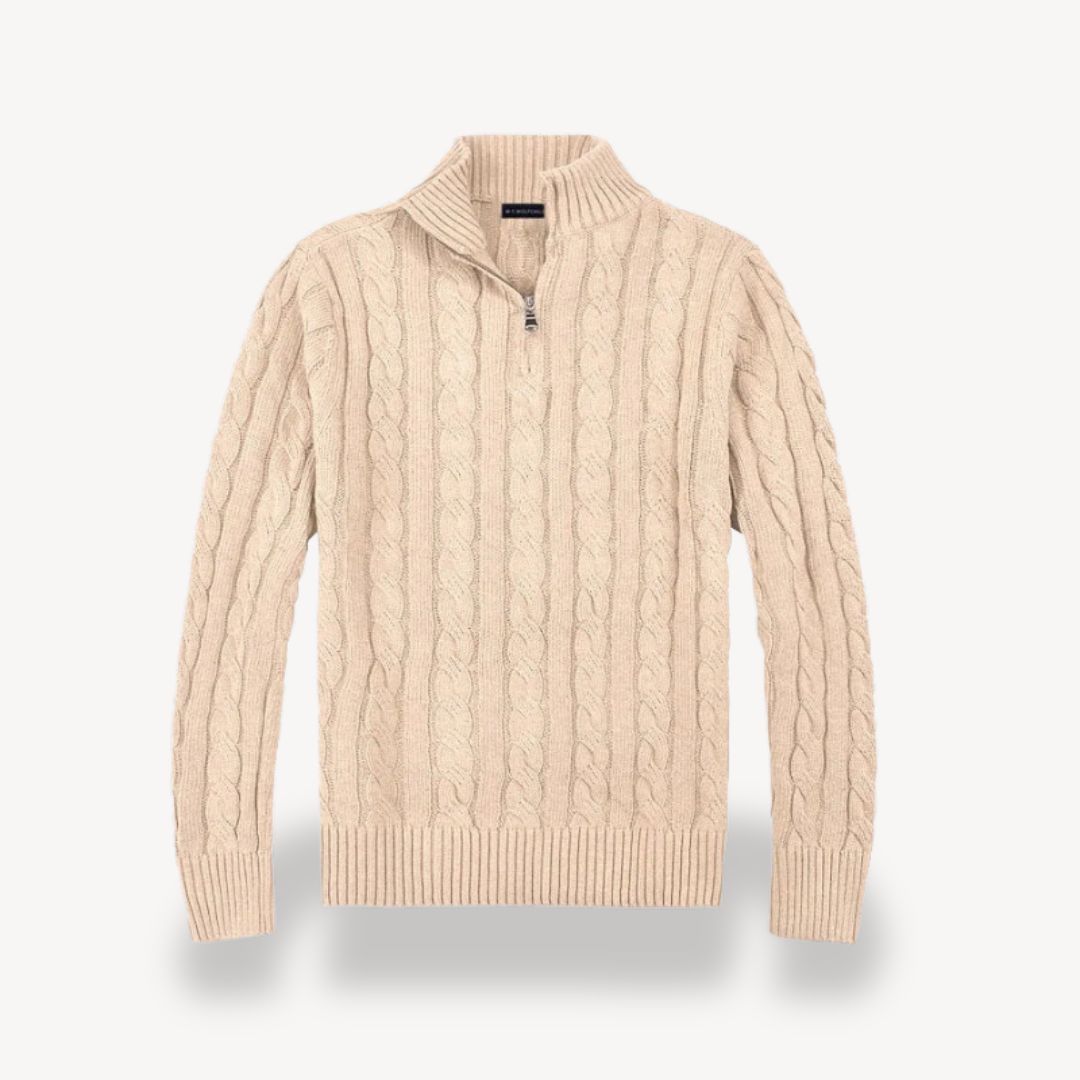 Men’s Textured Quarter-Zip Knitwear