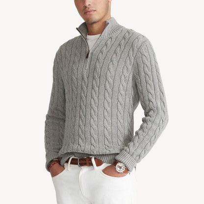 Men’s Textured Quarter-Zip Knitwear