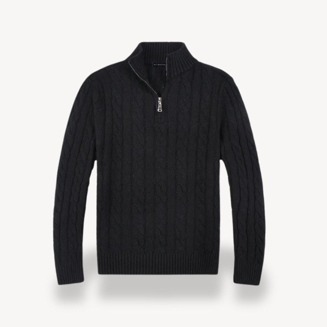Men’s Textured Quarter-Zip Knitwear