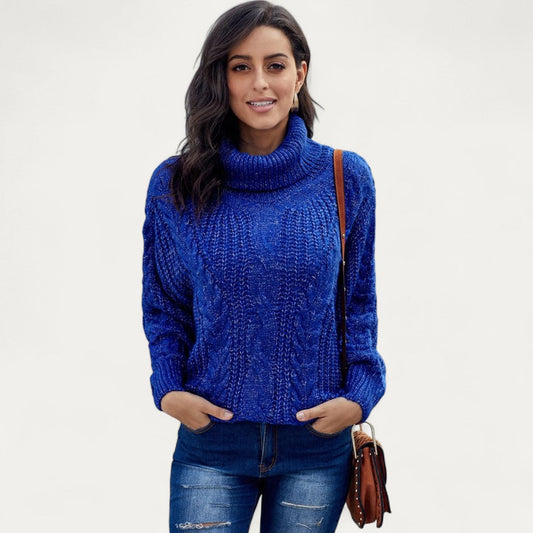 Women’s Oversized Cable-Knit Turtleneck Sweater