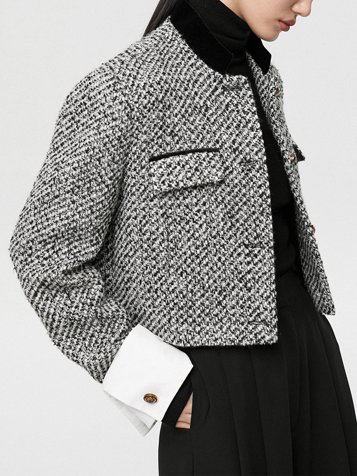 Candice | Women's Textured Tweed Boucle Cropped Work Blazer