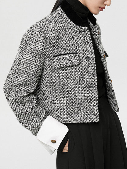 Candice | Women's Textured Tweed Boucle Cropped Work Blazer