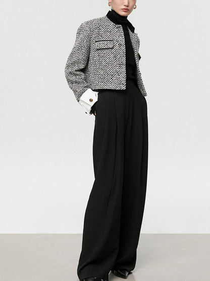 Candice | Women's Textured Tweed Boucle Cropped Work Blazer