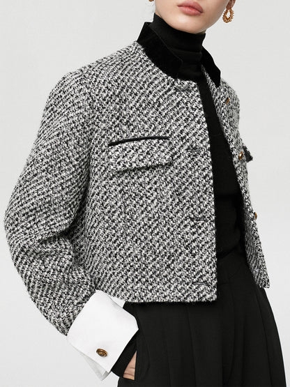 Candice | Women's Textured Tweed Boucle Cropped Work Blazer