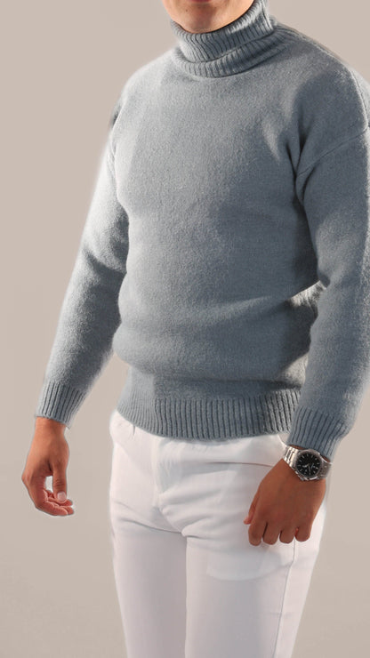 Warm Knitted Roll Neck Jumper Men