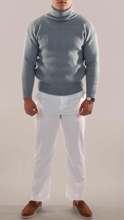 Warm Knitted Roll Neck Jumper Men