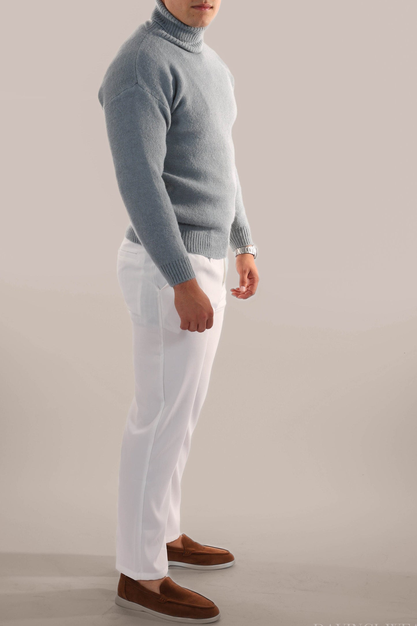 Warm Knitted Roll Neck Jumper Men