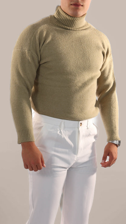 Warm Knitted Roll Neck Jumper Men