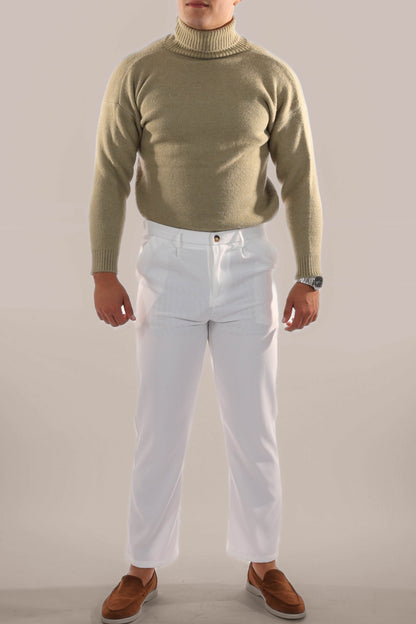 Warm Knitted Roll Neck Jumper Men