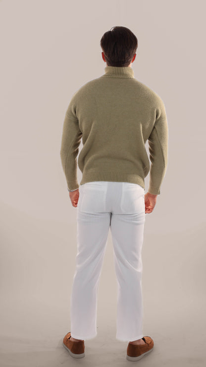 Warm Knitted Roll Neck Jumper Men