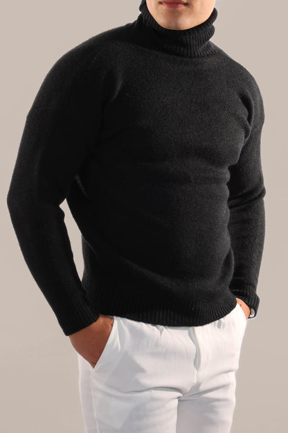 Warm Knitted Roll Neck Jumper Men