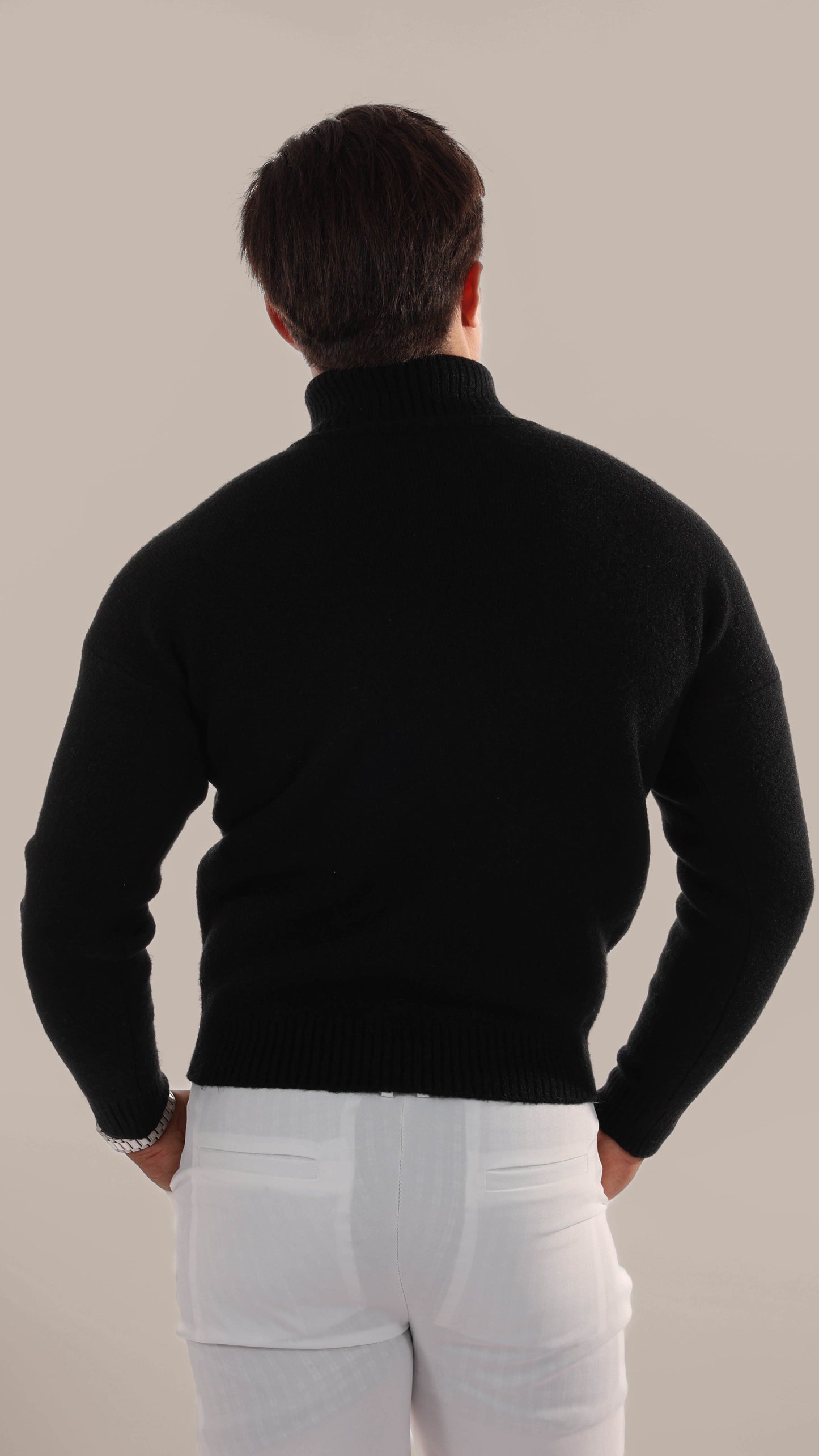 Warm Knitted Roll Neck Jumper Men