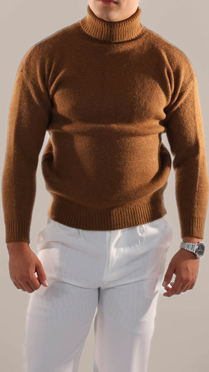 Warm Knitted Roll Neck Jumper Men