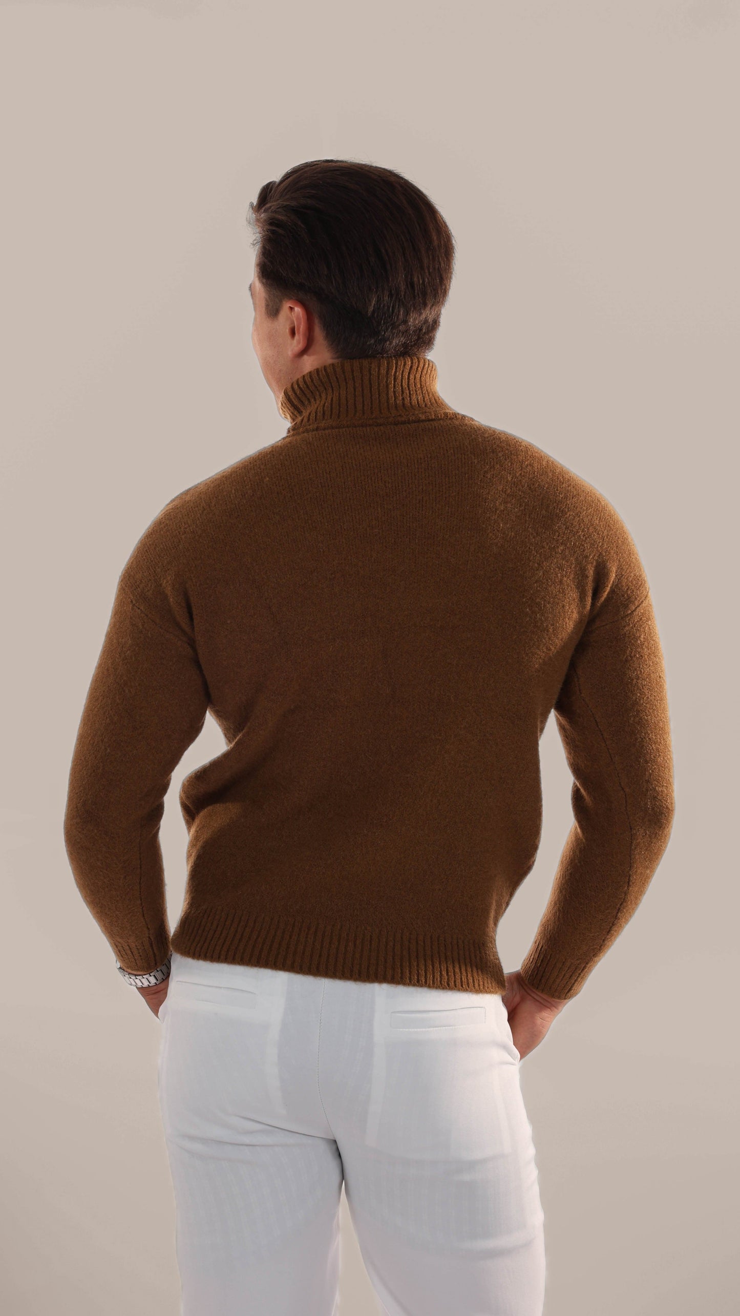 Warm Knitted Roll Neck Jumper Men