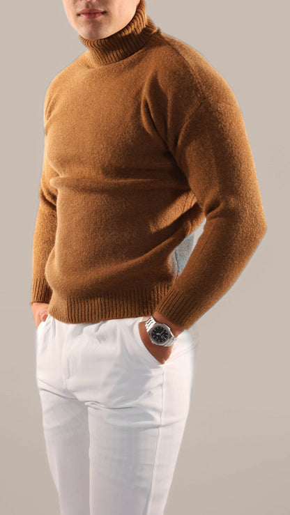 Warm Knitted Roll Neck Jumper Men