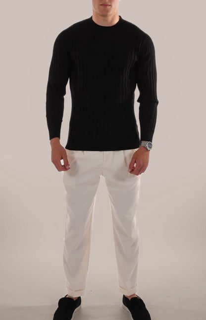 Men’s Ribbed Crew Neck Jumper