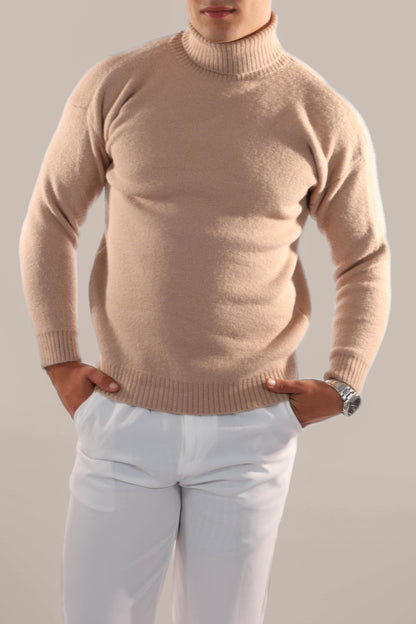 Warm Knitted Roll Neck Jumper Men
