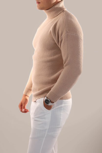 Warm Knitted Roll Neck Jumper Men
