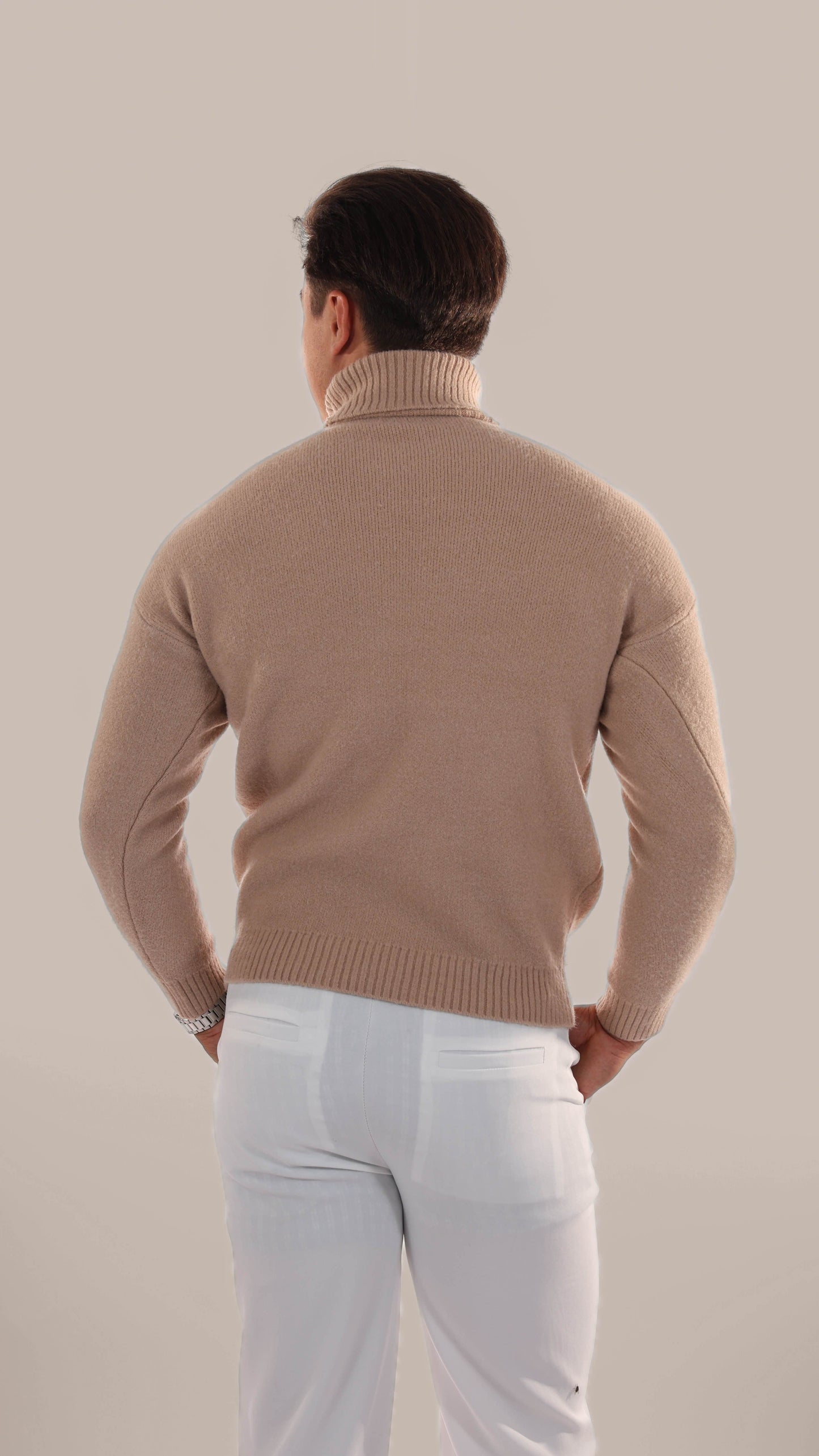 Warm Knitted Roll Neck Jumper Men