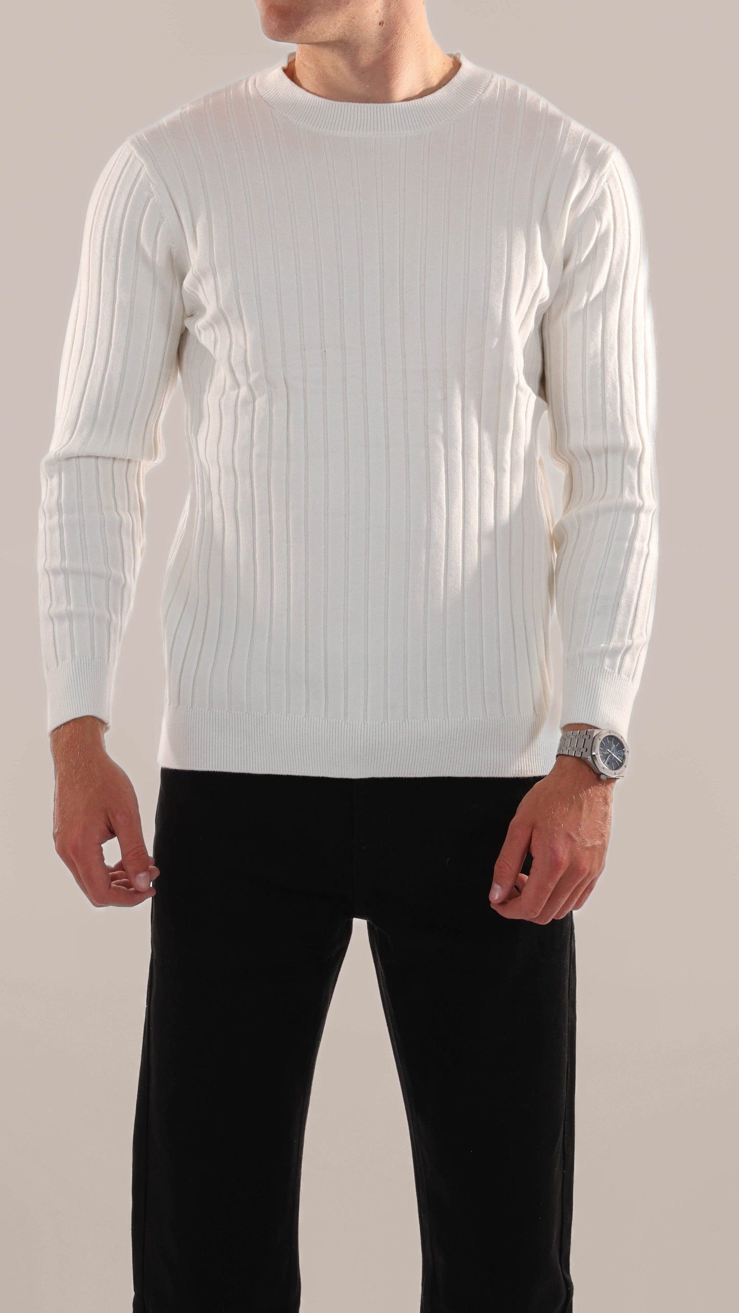 Men’s Ribbed Crew Neck Jumper