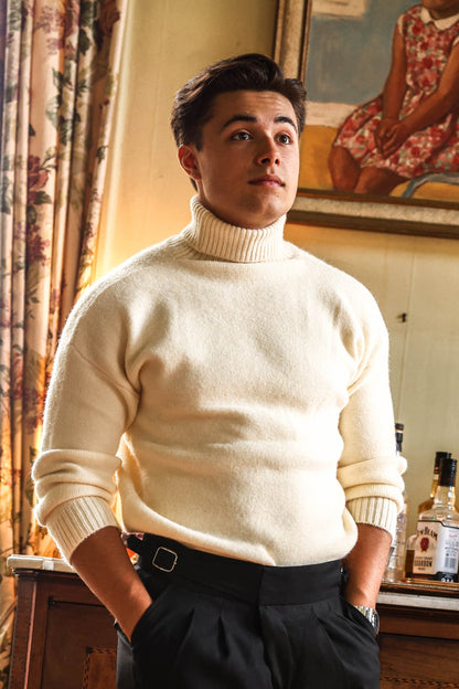 Warm Knitted Roll Neck Jumper Men