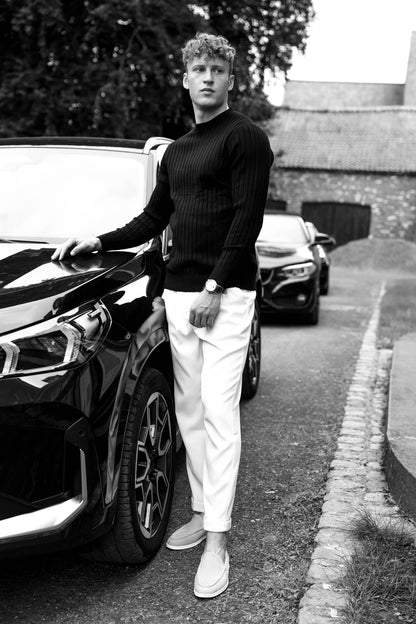 Men’s Ribbed Crew Neck Jumper