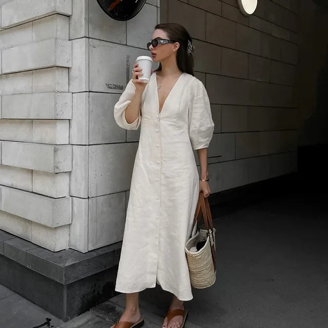 Women's Lightweight Backless Summer Maxi Dress - BritishElegance