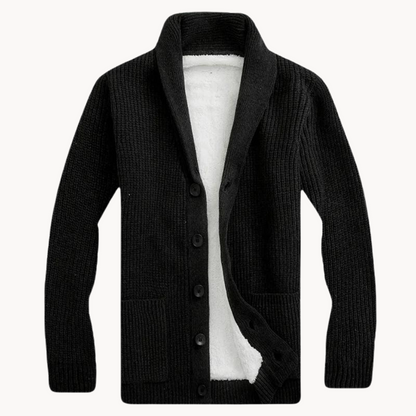 Cardigan - Fleece Blend Shawl Collar & Layered Warmth