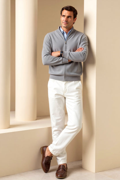 Cardigan - Knit Blend Slim Fit Shape And Smooth Layering