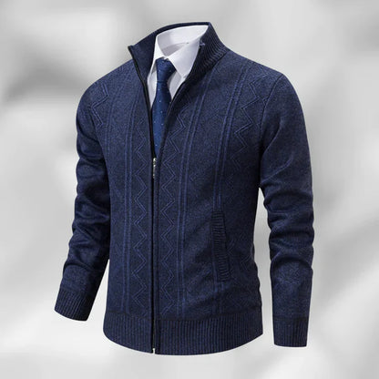 Cardigan - Open Front Button Closure & Mid Length Fit