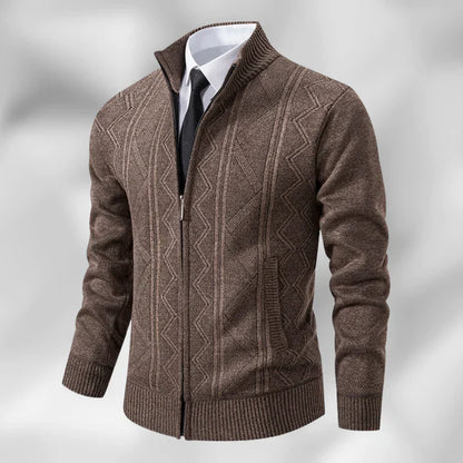 Cardigan - Open Front Button Closure & Mid Length Fit
