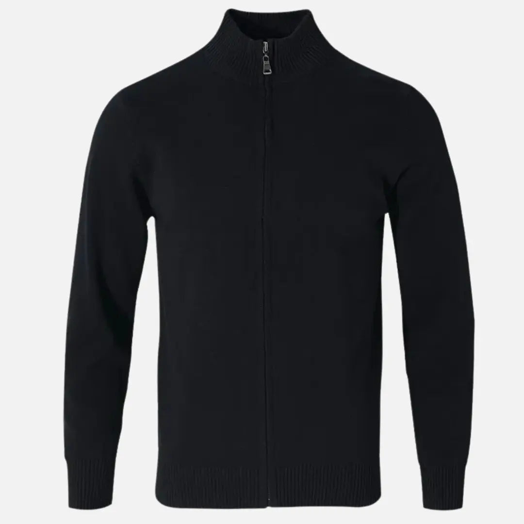 Cardigan - Ribbed Knit Blend & Full Zip For Easy Wear