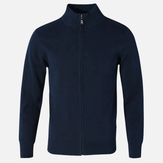 Cardigan - Ribbed Knit Blend & Full Zip For Easy Wear