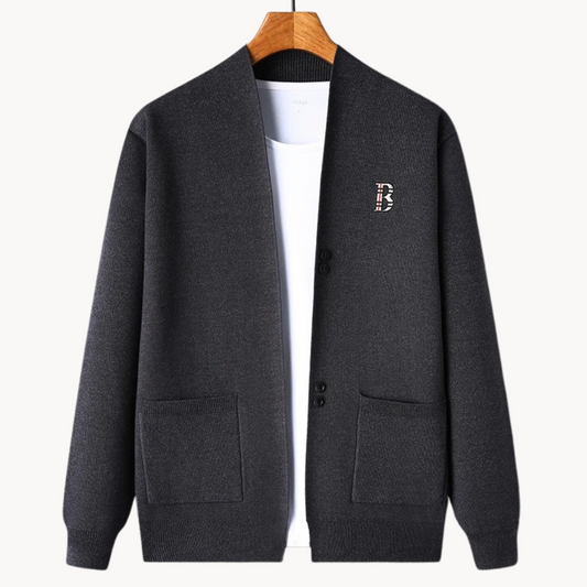 Cardigan – Ribbed Shoulders And Cuffs & Flexible Fit
