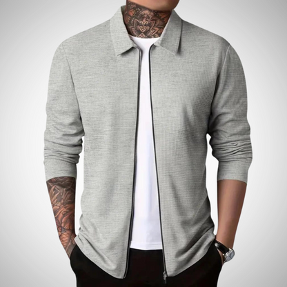 Cardigan - Soft Blend Zip Front And Slim Layering Shape