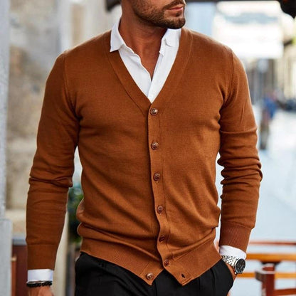 Cardigan - V Neck & Button Front And Easy Layering Fit