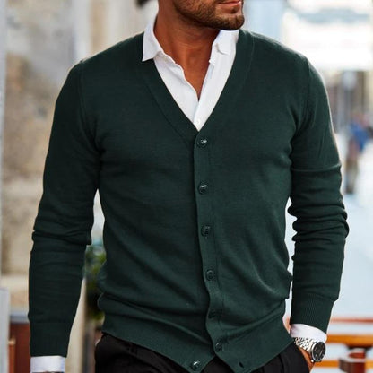 Cardigan - V Neck & Button Front And Easy Layering Fit