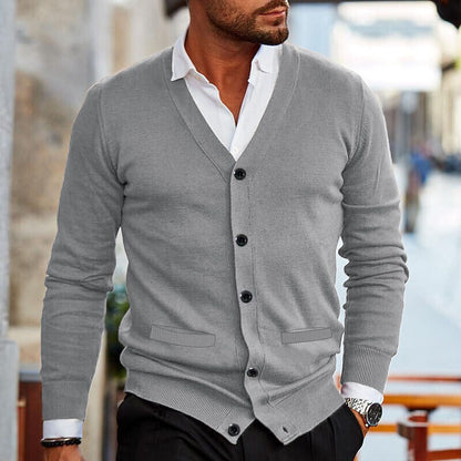 Cardigan - V Neck & Button Front And Easy Layering Fit