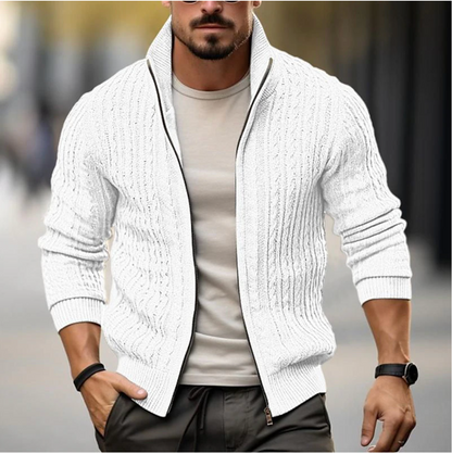 Cardigan - Zip Front Slim Cut And Soft Feel For Warmth