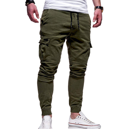 Cargo Joggers - Polyester Blend Slim Cut & Pocket Storage