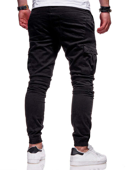 Cargo Joggers - Polyester Blend Slim Cut & Pocket Storage