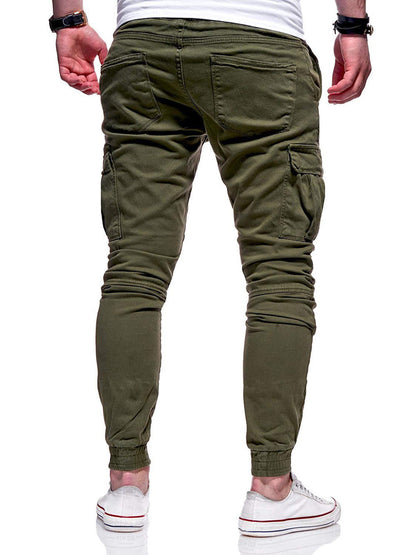 Cargo Joggers - Polyester Blend Slim Cut & Pocket Storage