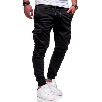 Cargo Joggers - Polyester Blend Slim Cut & Pocket Storage