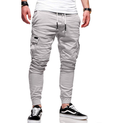 Cargo Joggers - Polyester Blend Slim Cut & Pocket Storage