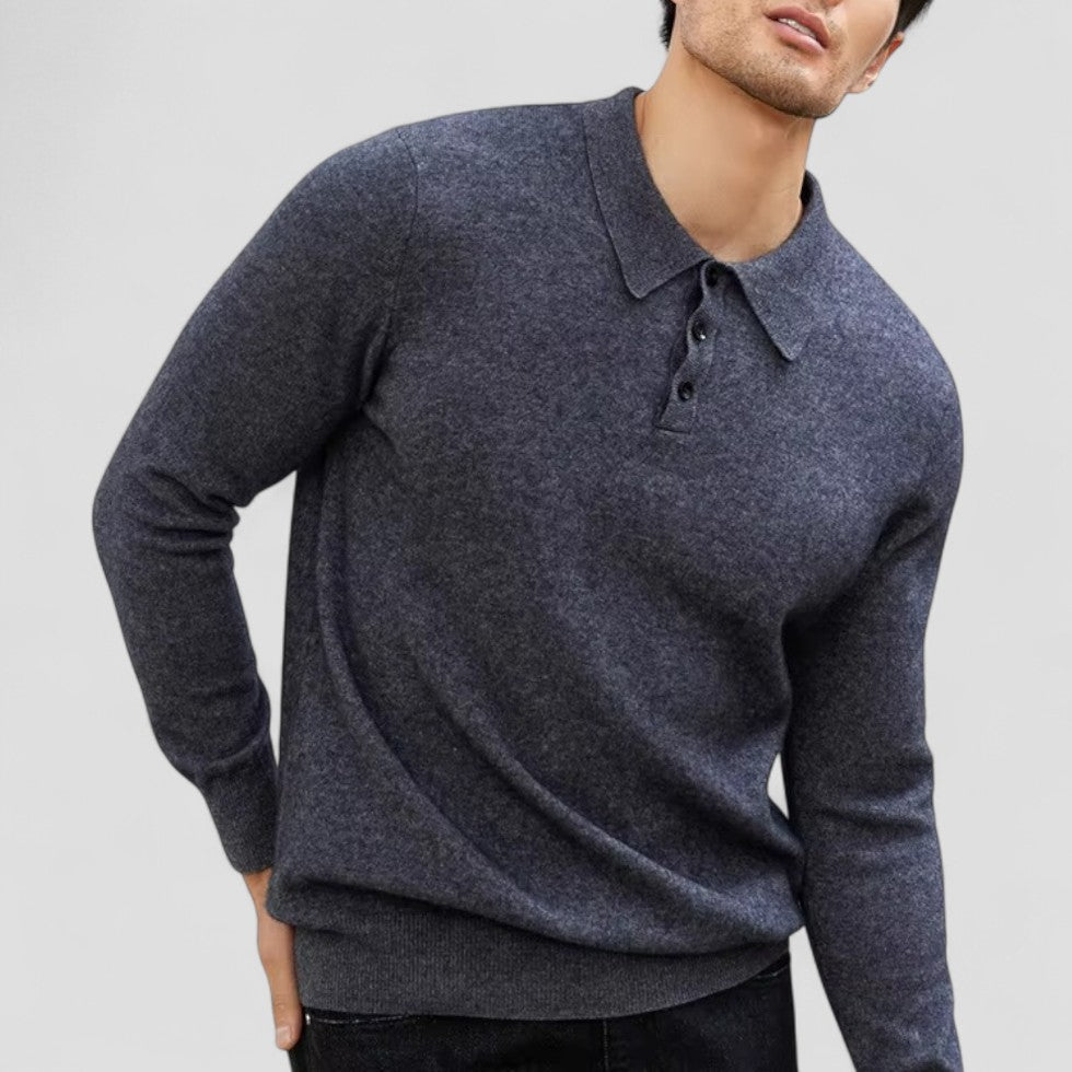 Men’s Classic Polo Collar Pullover Sweater
