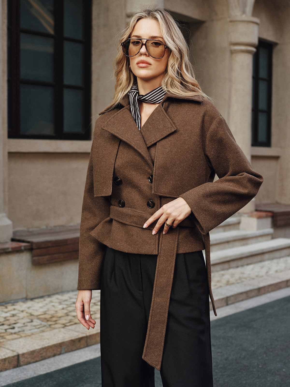 Cassidy | Women’s Refined Double-Breasted Tweed Overcoat