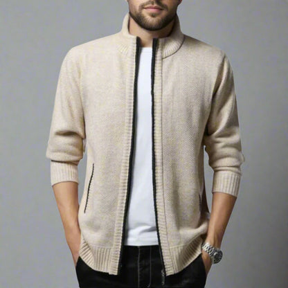 Casual Knitted Cardigan With Zip