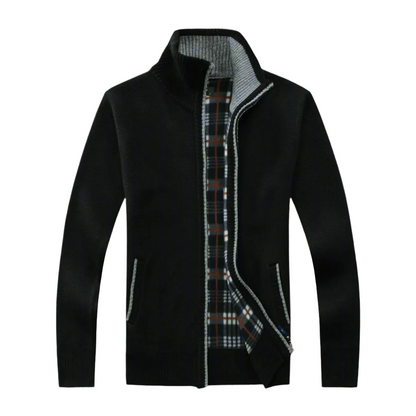 Casual Knitted Zipper With Stand-Up Collar