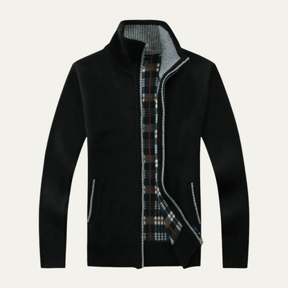 Men’s Full Zip Stand-Up Collar Knit Cardigan