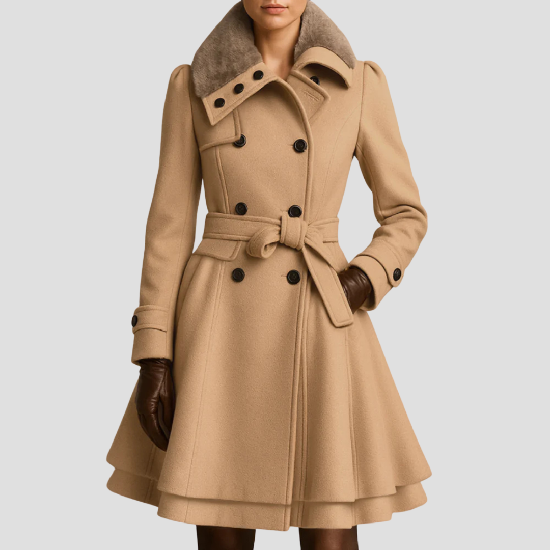 Women’s Double-Breasted Flared Coat